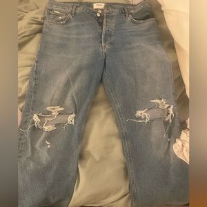 Agolde straight distressed jeans in size 33.
